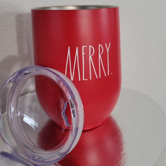 Set of 3 Rae Dunn MERRY Holiday Red Stainless Steel Tumblers - Picture 8 of 9